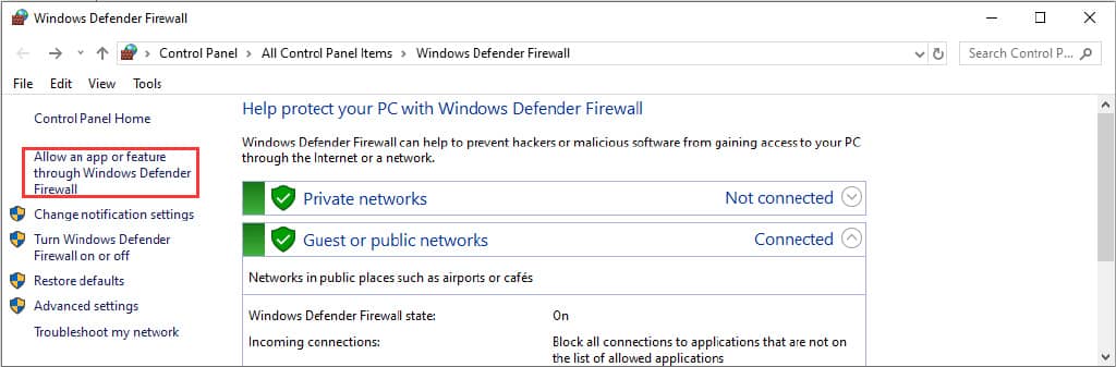 如何修复Windows 10上的Windows Defender防火墙问题？-第5张图片-嘻嘻笔记