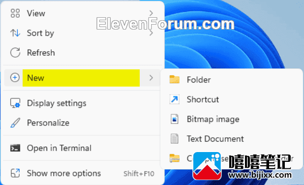  在 Windows 11 的新上下文菜单中添加或删除默认项-第3张图片-嘻嘻笔记