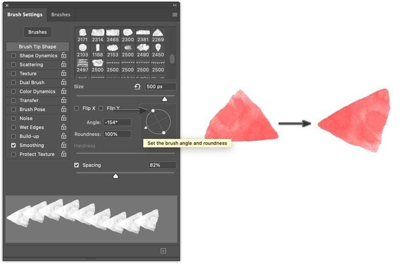 如何在 Photoshop 中旋转画笔-第6张图片-嘻嘻笔记