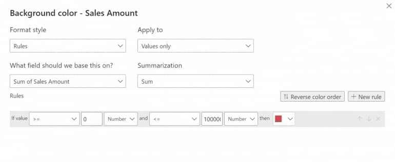 如何通过对 Microsoft Power BI 中的表或矩阵可视化应用条件格式来为数据添加可视化洞察力-第3张图片-嘻嘻笔记