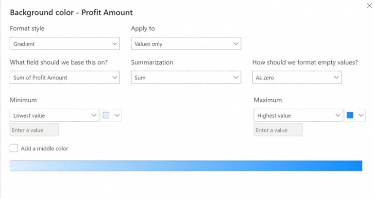 如何通过对 Microsoft Power BI 中的表或矩阵可视化应用条件格式来为数据添加可视化洞察力-第5张图片-嘻嘻笔记