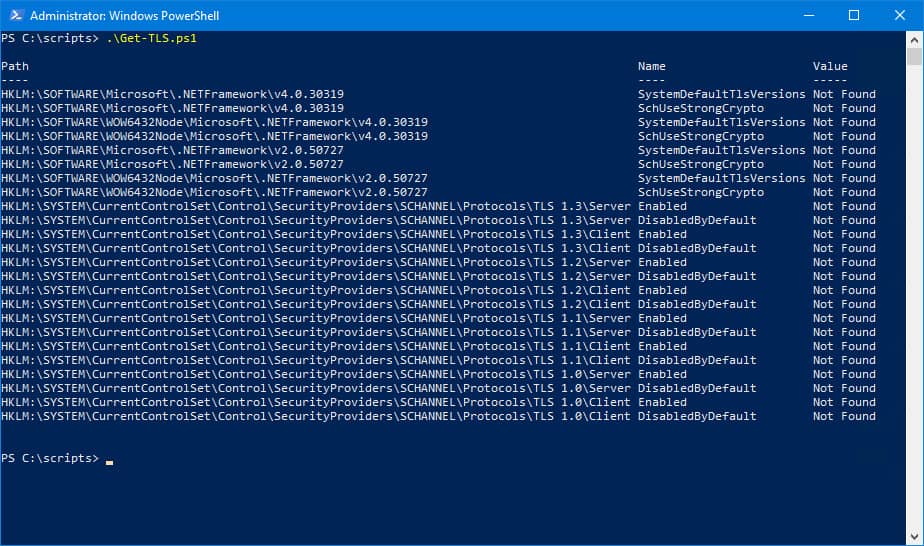 使用 PowerShell 脚本检查 Windows Server 上的 TLS 设置-第1张图片-嘻嘻笔记