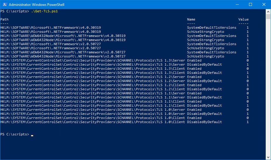 使用 PowerShell 脚本检查 Windows Server 上的 TLS 设置-第2张图片-嘻嘻笔记