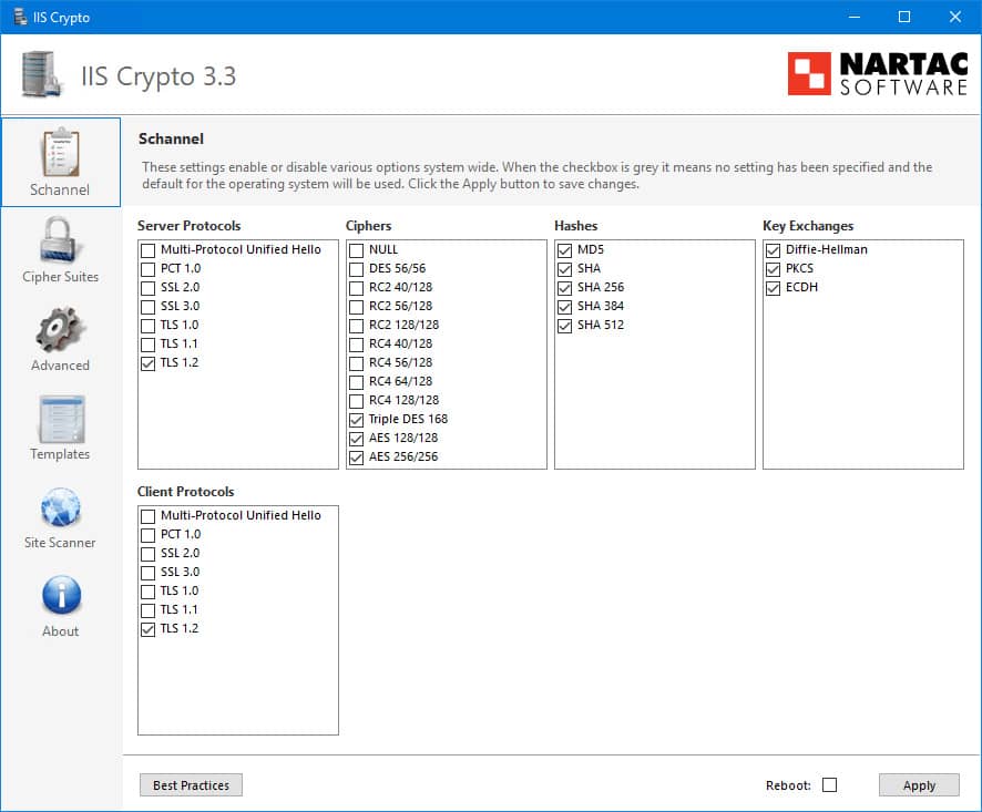 Nartac Software IIS Crypto 3.3 发布-第2张图片-嘻嘻笔记